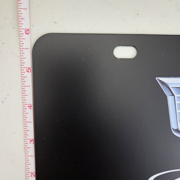 Cadillac Front License Plate Cover Black 12x6 inch Cadi Inspired Car Logo NEW - Picture 2 of 6
